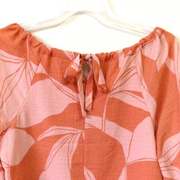 A NEW DAY-Orange Floral Chiffon Muse Blouse - Picture 7 of 10